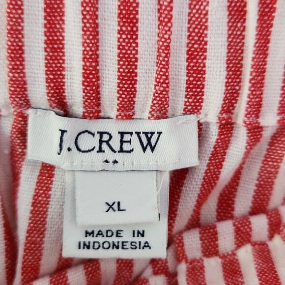 J. CREW | Red & White Stripe Linen Blend Skirt Women's Size XL 2018 G5893 - Picture 4 of 7